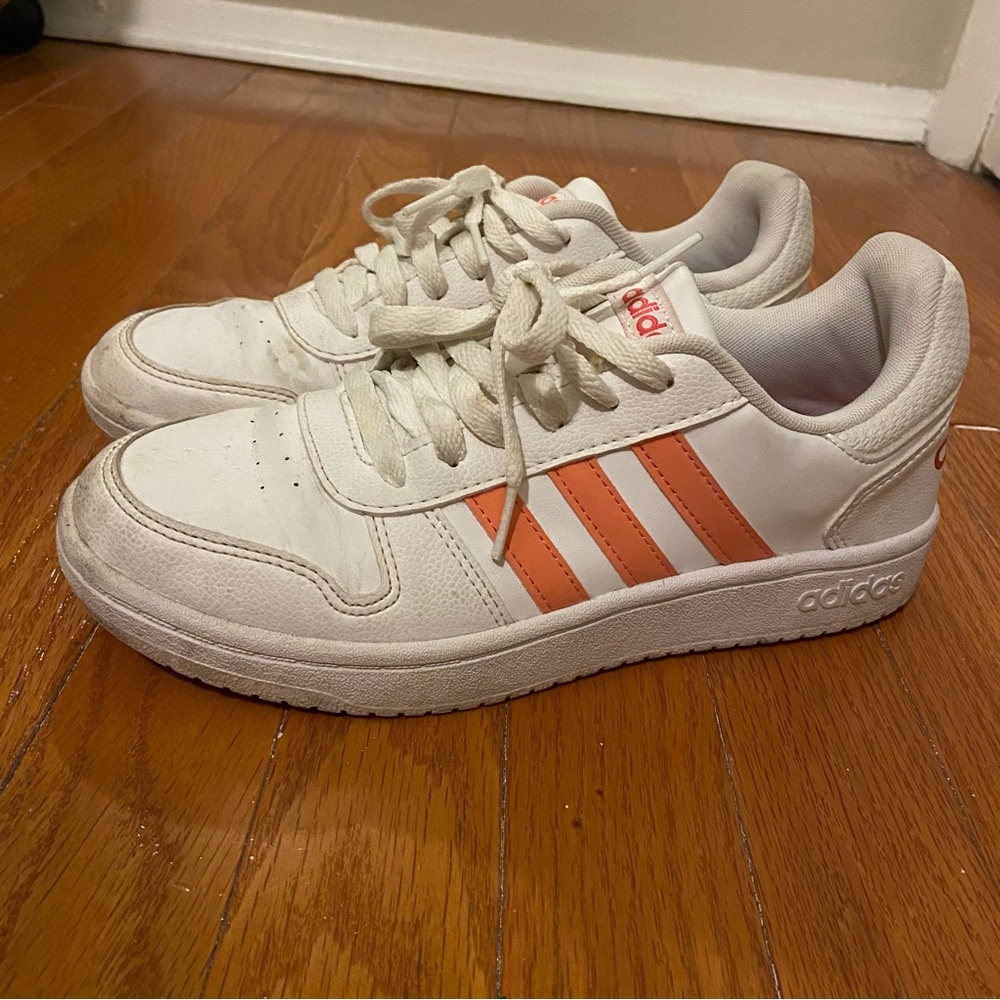 White and Orange Adidas Sneakers